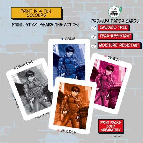 Image of kiimento Marvel Licensed Instant Print Digital Camera, Best Travel Buddy Spider-Man P2, 48MP Photo 1080p Video, 5-Sec Prints in 4 Colors, Selfie & Creator Mode, 32GB Memory Card (Model P2)