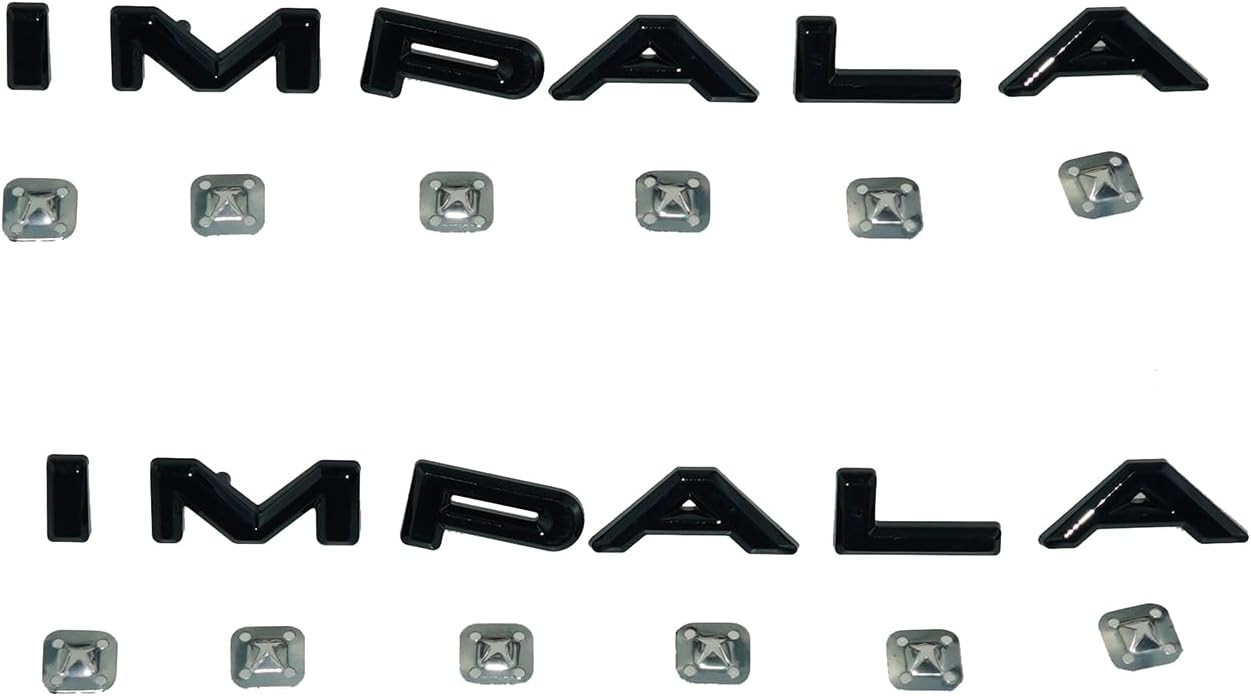 2Pc 1964 64 Impala Quarter Panel Emblems 3D Badge Letters Nameplate Replacement for Impala (Chrome)