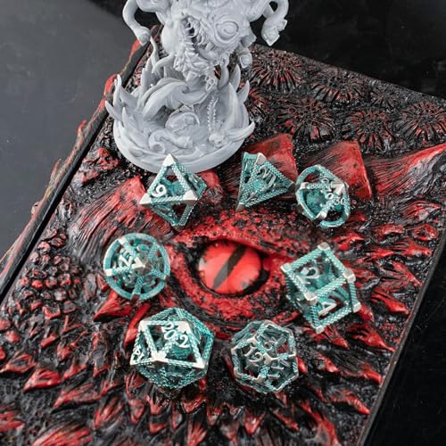 Dados DND de metal HNCCESG ligeros y legibles para evitar lanzamientos sesgados 4