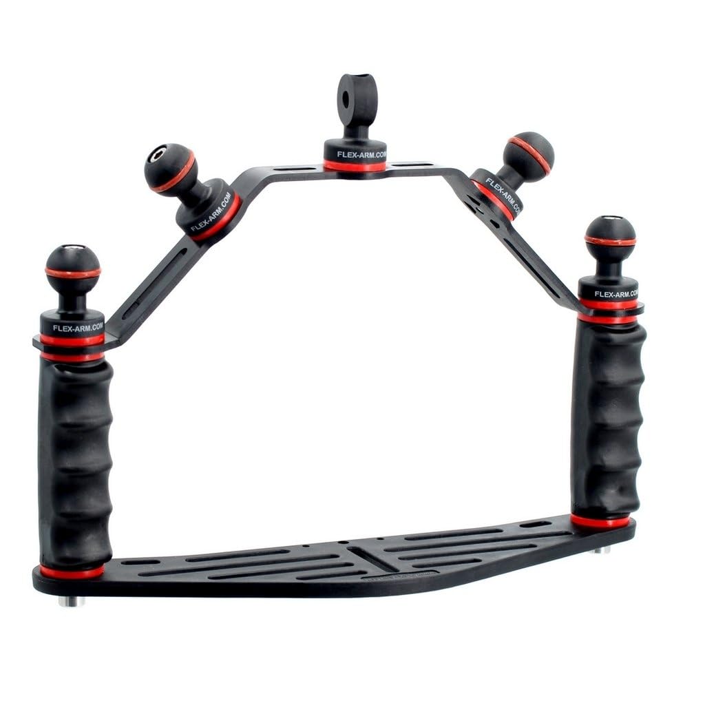 ST202CB11 - Soporte para fundas de fotografía subacuática con 2 bolas de 25 mm, adaptador YS - Cámaras subacuáticas compactas