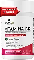 Vitamina B12 Ativa (metilcobalamina) Longa Duração: 4 Meses de Uso, Cápsulas Vegana, 120 Cápsulas,Fortalvit