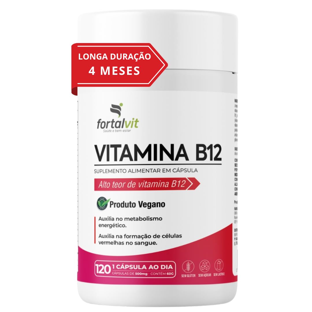 Qual a melhor vitamina B12? Diferenças e dúvidas comuns-radardasaude 4 Vitamina B12 Ativa (metilcobalamina) Longa Duração: 4 Meses de Uso, Cápsulas Vegana, 120 Cápsulas,Fo