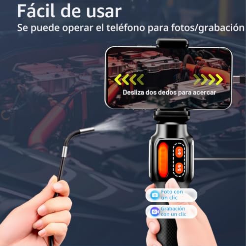 Endoscopio articulado de 360 grados con cámara rígida flexible HD 1920 e impermeabilidad IP67 7