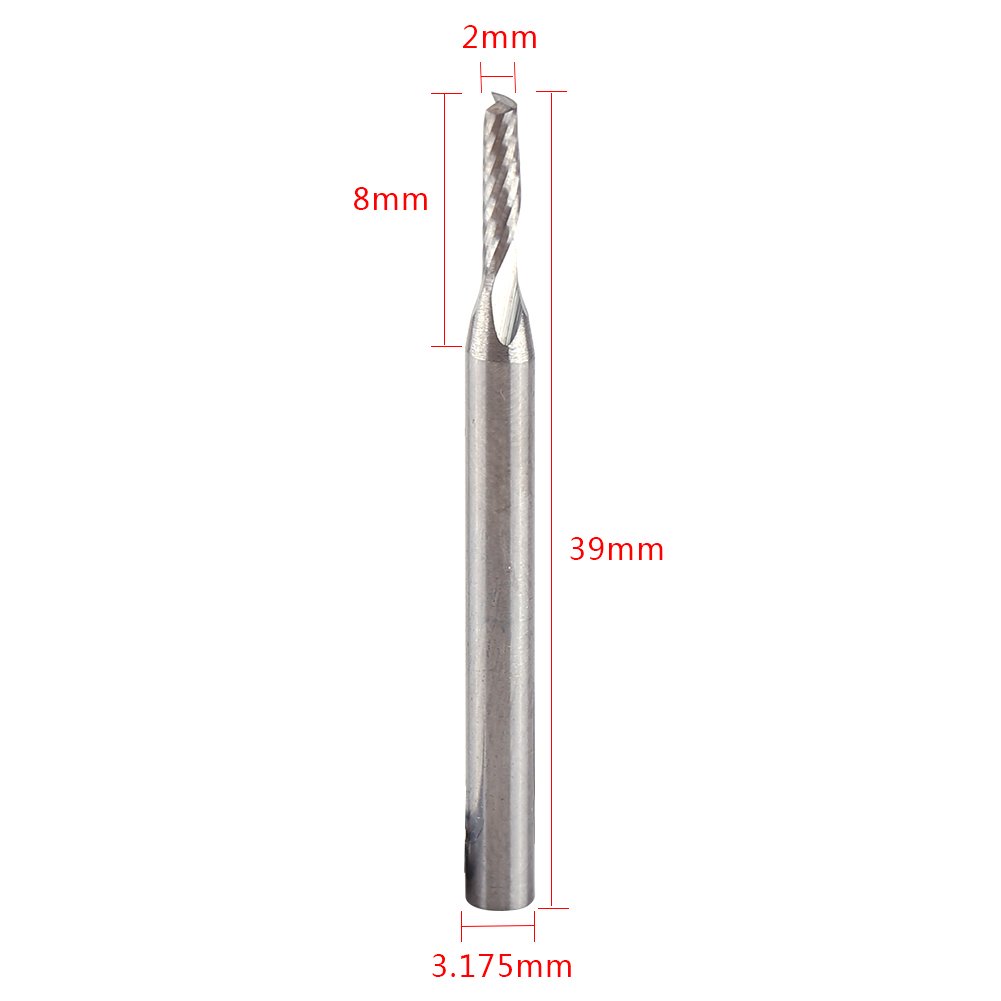 Asixx zestaw frezów trzpieniowych, 10 sztuk, 1/8", węglik wolframu, frez trzpieniowy CNC, narzędzie do grawerowania, pojedyncze frezy spiralne (10 sztuk)