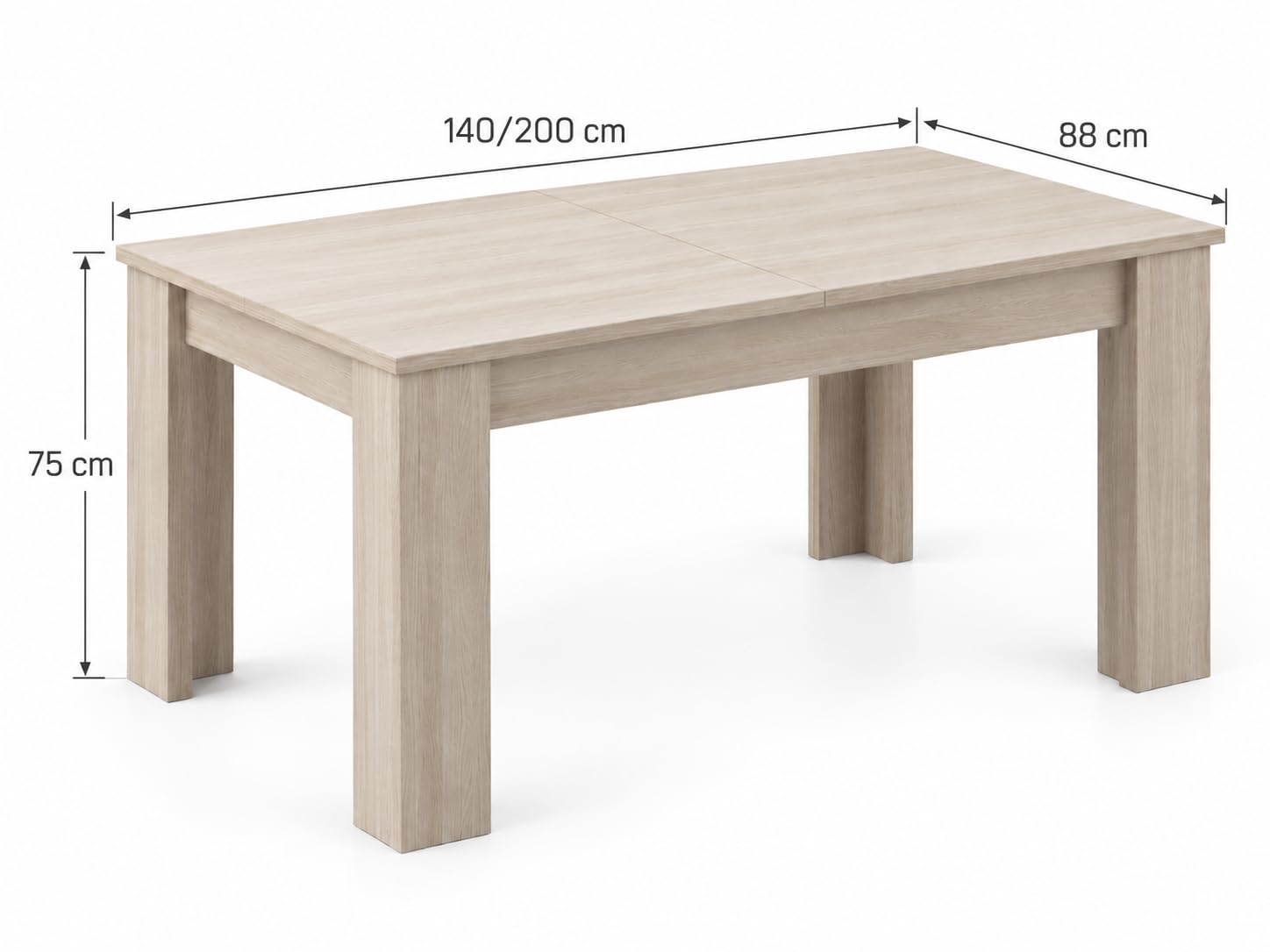 Tavolo Ulrich Allungabile color Olmo 140/200x88x75h Cm - Design Moderno
