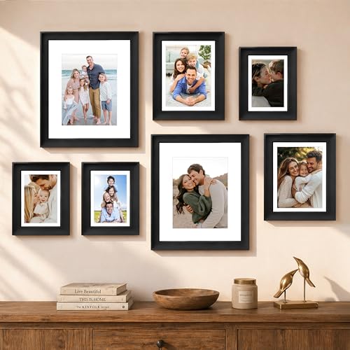 Image of Art Street Wooden Wall Photo Frame Collage Set for Living Room Decor | Multi Picture Frames Gallery Set for Family Photos | Wall Hanging Frame Set for Home, Bedroom, Hallway Decoration
