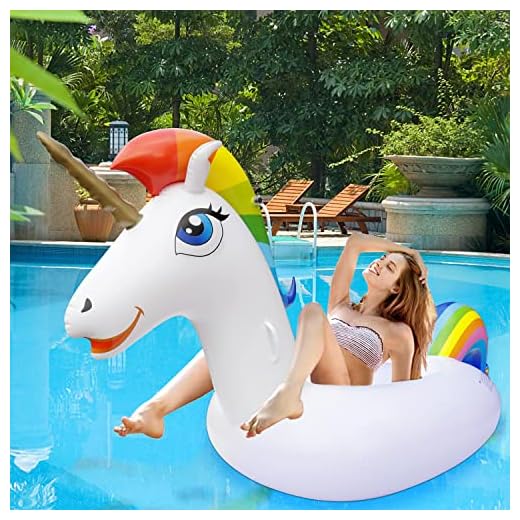 SUNCLAY Flotador Unicornio Hinchable,Flotador Unicornio Gigante para Adultos y Niños,Juguetes de Agua para Piscina Verano Playa Fiesta