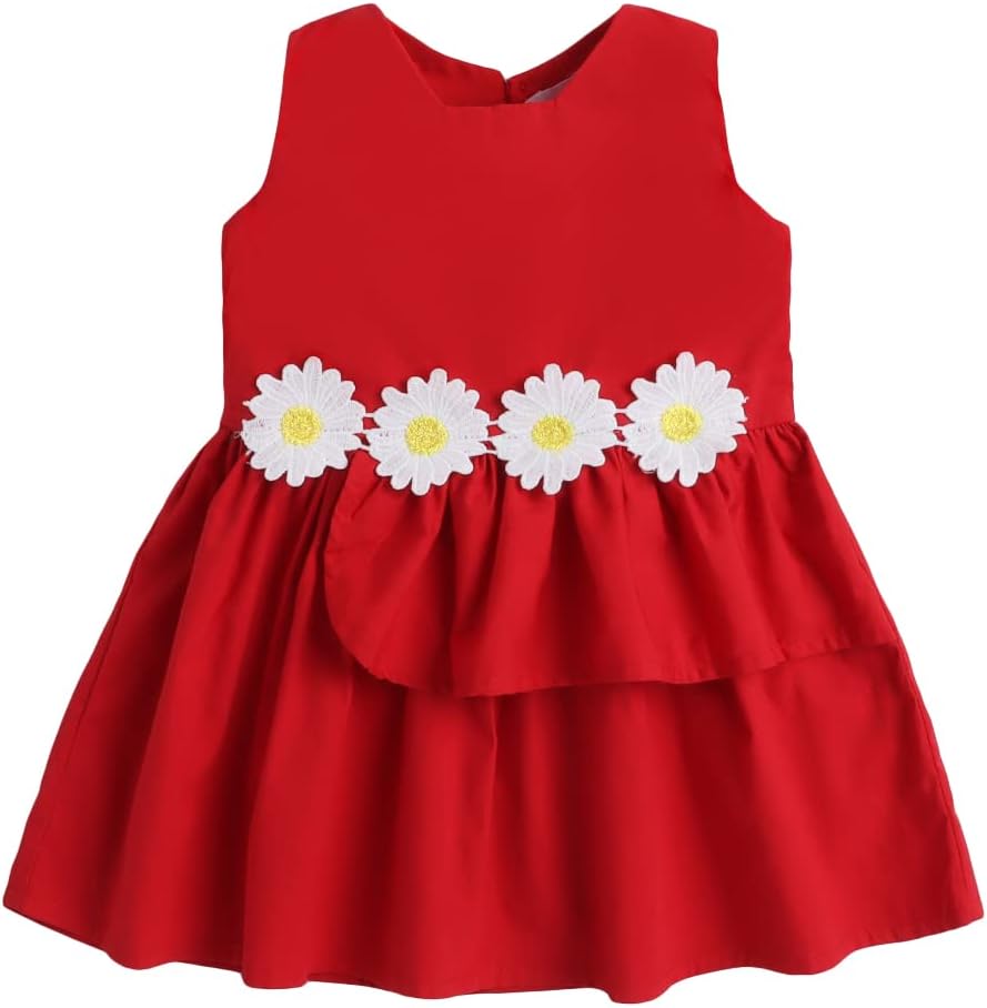 Baby Girl'S Mini Dress (Red_3-6 Months)