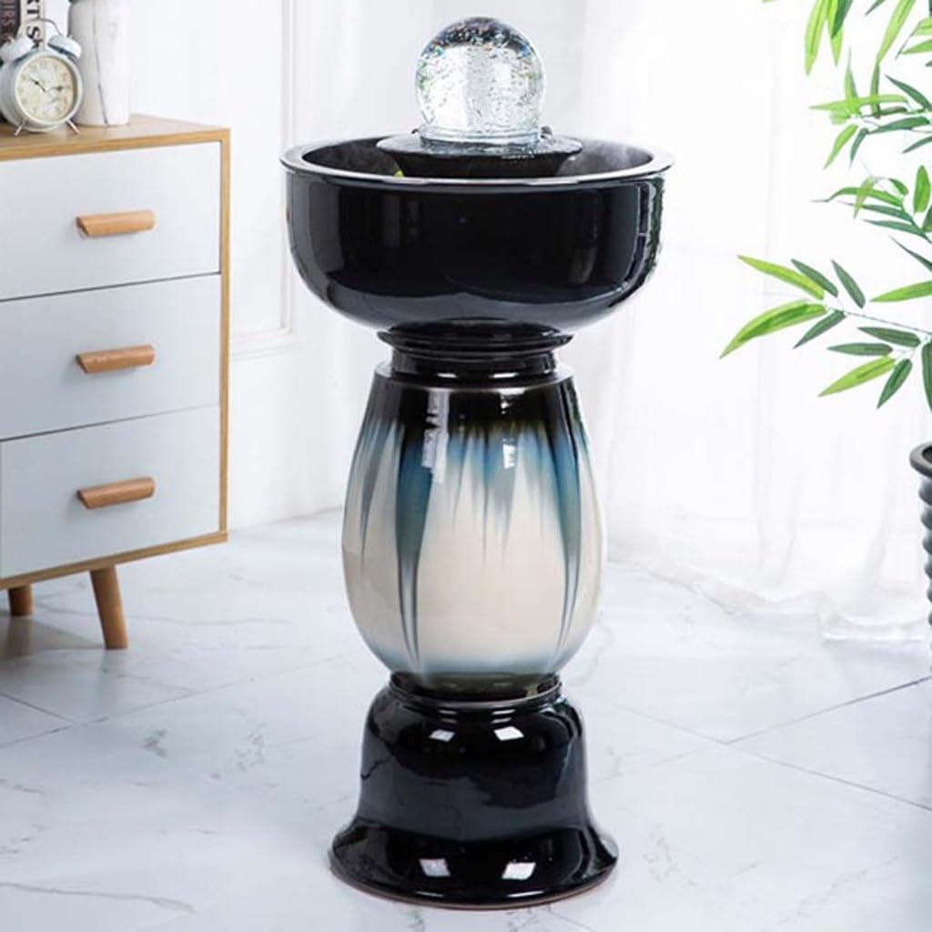 Fuente Decorativa de jardín, Fuente de Agua con Cascada, de cerámica, diseño de Pino, Feng Shui Zen, decoración para salón, Dormitorio, Oficina