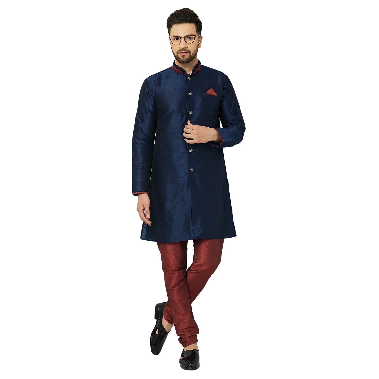 abh lifestyle Men's Silk Blend Sherwani Set.-picture-26