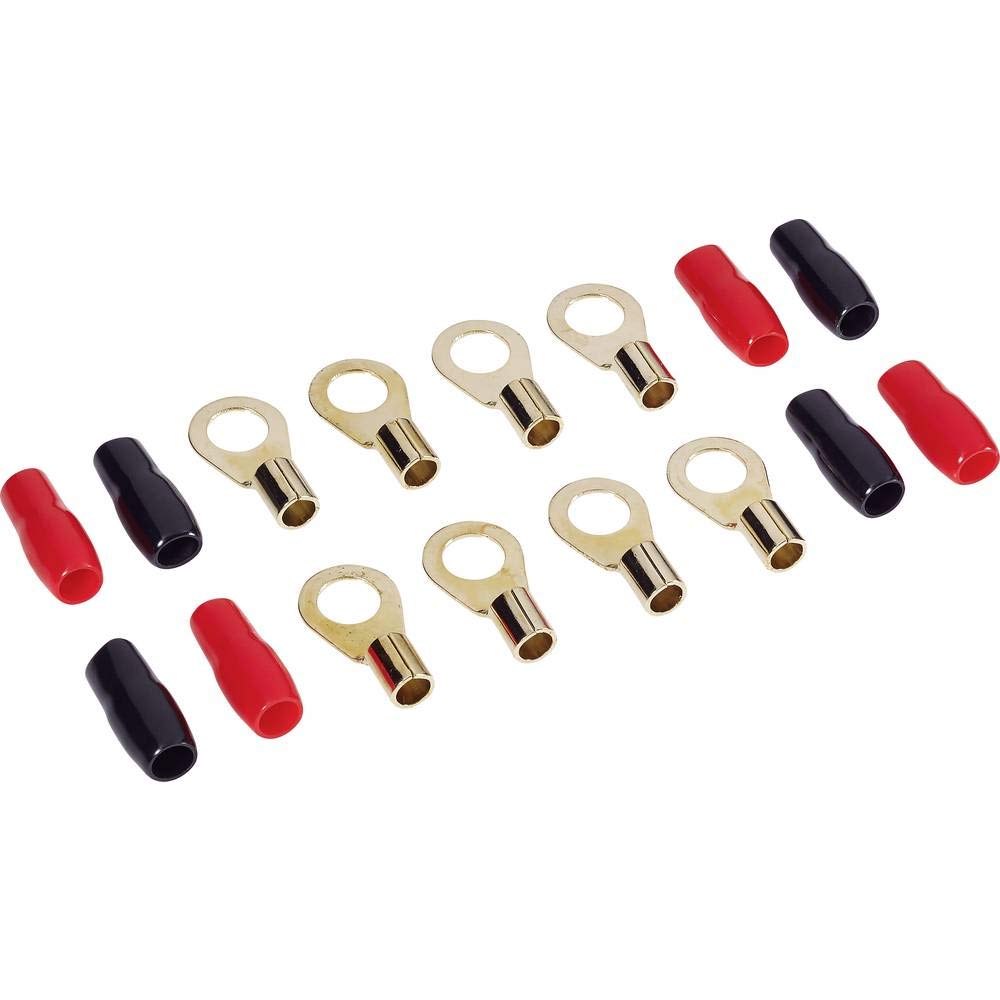 SinusLive Kabelverbinder-Sortiment Ringkabelschuh 24 Karat Vergoldet, 8er Set