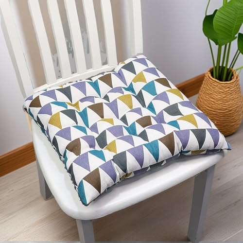 Cojines Acolchados para Asientos De Sillas Poliéster Cuadrada Cojines De Asiento Suaves Y Cómodos con Correas 45X45cm Cojines para Asiento De Silla De Comedor,P,4 Count(Pack of 1)