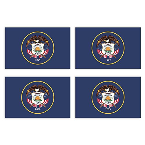 Kiwistar Aufkleber 4,5 x 3,4 cm Utah Salt Lake City - Bundesstaat Autoaufkleber USA Flagge Länder Wappen Fahne Sticker Kennzeichen - Auto - Fahrrad - LKW
