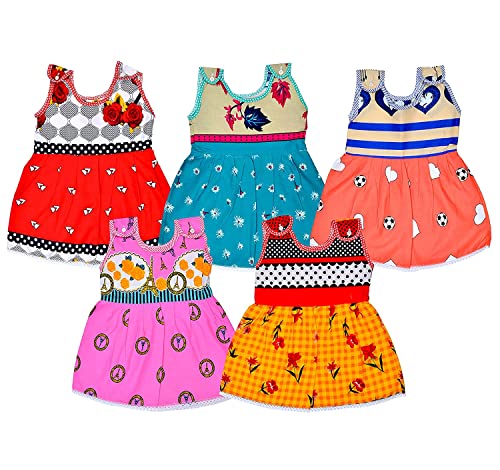 Image of BREEZEWAY Baby Girl's Button Frock (Pack of 5)