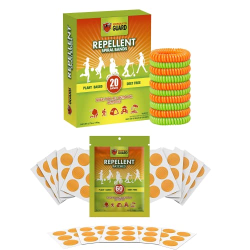Mosquito Guard - 20 Pcs Mosquito Repellent Bracelets & 60 Pcs Mosquito Repellent Stickers/ Patches