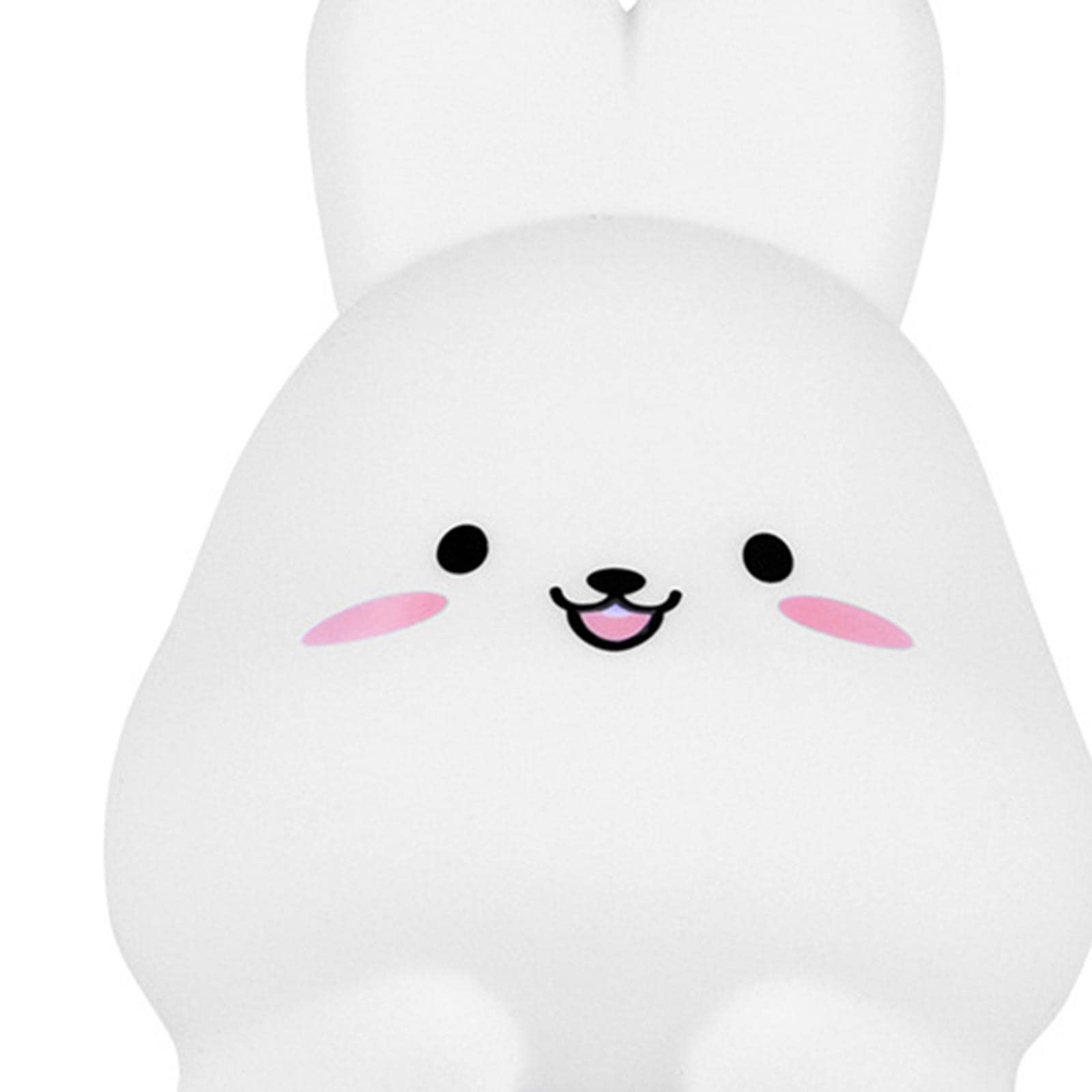 predolo Linda lámpara de luz de Noche para bebé, lámpara para niños, atenuador de Color de Conejo, lámpara Recargable de Silicona Suave para Regalo de