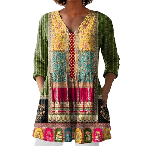 Unter 10 Euro Artikel Leinenbluse Damen, Blusenshirt Langarm Sommer Leinen Shirt Sommerblusen Leicht Strand Tunika Luftig Boho Elegante Oberteile...