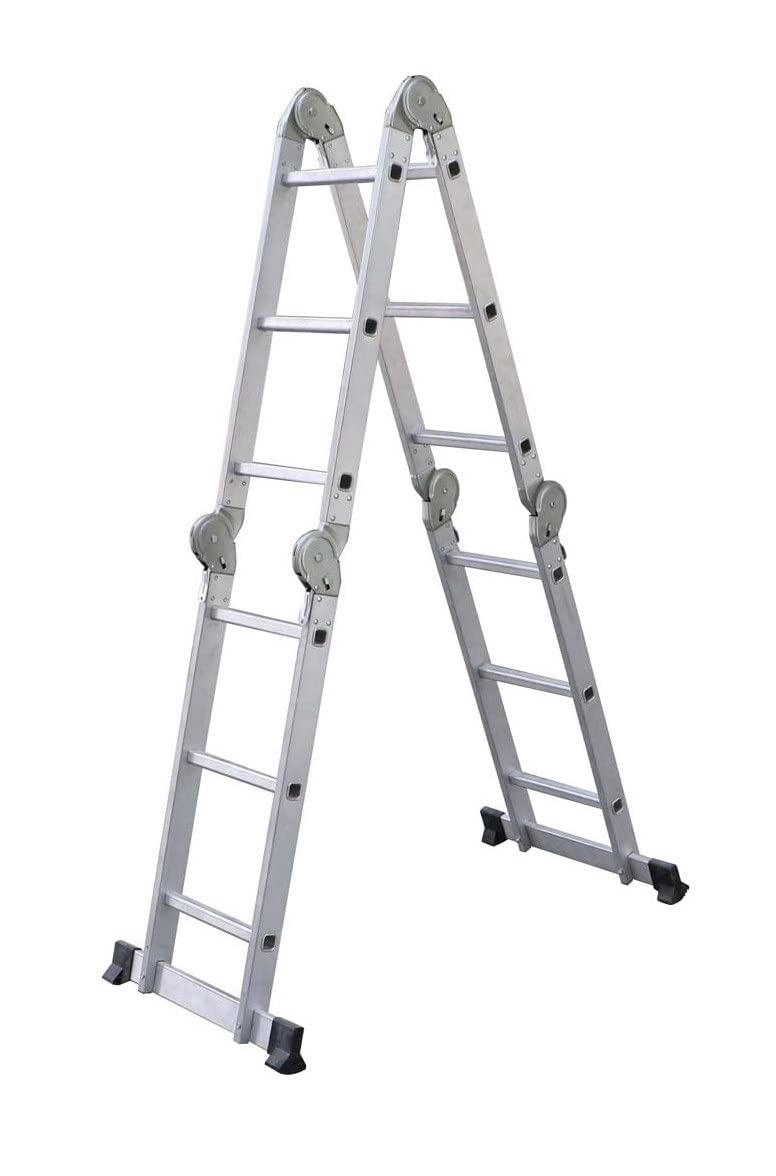 TREPPE Escalera Articulada Plegable Multifunción Aluminio 4x3 Escalones 3,58m