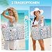 Imagen de LUROON Bolsa Playa Grande XXL Familiar con Cremallera Impermeable Bolso de Playa Mujer Plegable Shopper Bolso Playa Mujer para Viaje Compras 50 * 35 * 20cm