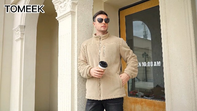 TOMEEK Giacca Invernale Uomo In Pile - Felpa Spessa Con Zip, Calda E Morbida Per Outdoor E Casual