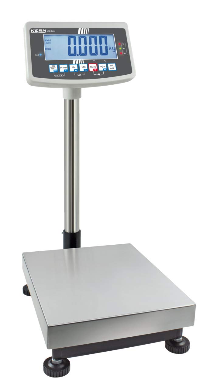Kern IFB 60K-3L - Báscula industrial (plataforma robusta, rango de pesaje: 60 kg, legibilidad [d]: 2 g, reproducción: 2 g, lineal: 8 g, placa de pesaje: 500 x 400 x 137 mm, acero inoxidable)