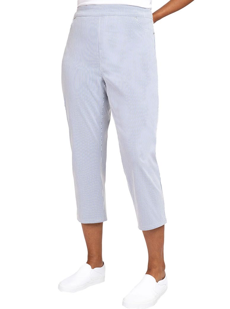 Mario Serrani Women's Tummy Control Comfort Stretch Capri Pants