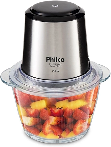 Mini Processador Philco Inox Vidro 1.2L 350W 127V