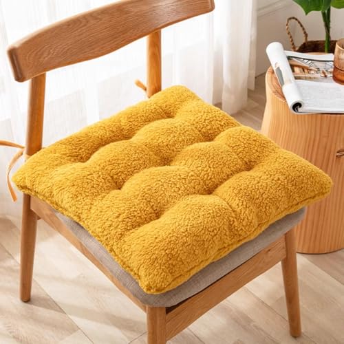 Coussin de chaise carrée jaune de qualité supérieure en velours côtelé FANDIAO