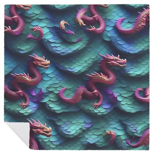 Servilletas de Tela 3D Dragon Scales 18.7x18.7 pulgadas 1 unidad miniatura 6