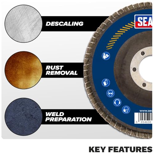 Disques à lamelles en zirconium 115 mm Sealey Grain 60 pour meuleuse d'angle