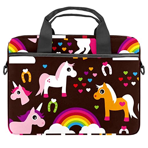 Sac bandoulière ordinateur 13-14.5 pouces licorne noire sacoche portable