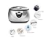UKOKE 3800S Professional Ultrasonic Jewelry Cleaner Machine, 0.6L Portable Household Timer Device for Eyeglasses, Dentures, Watches, Rings | Silver, Fast Deep Cleaning for Small Accessories