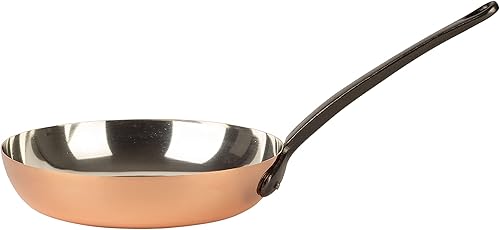 Cuisine Romefort Sartén de cobre estañado con mango de hierro fundido Sartén tradicional de cobre macizo con revestimiento de estaño Sartén