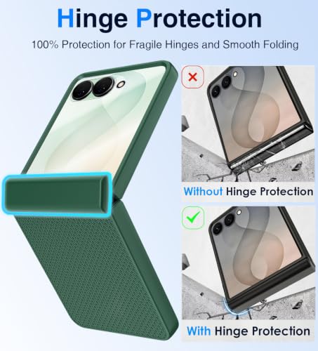 Image of STORMTAL Magnetic for Samsung Galaxy Z Flip 8 case, Hinge Protection, Built-in Screen Protector, Shockproof, Compatible with Magsafe, Rugged Phone Case for Z Flip 8 Green