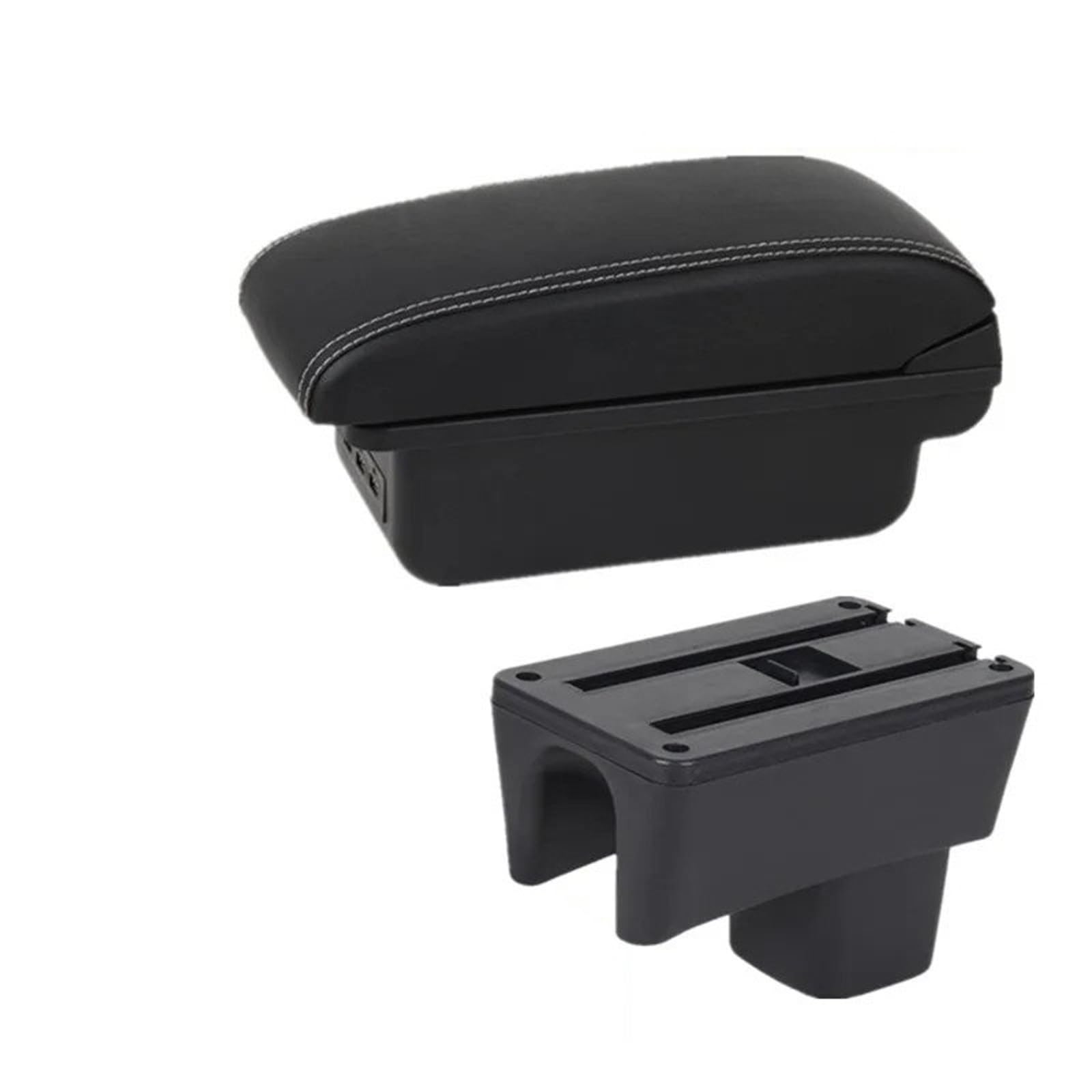 Arm Rest for Car For Suzuki For Swift 2005-2024 Armrest Storage Box Dedicated Retrofit Interior Accessories Armrest Box(B Black white 3USB)