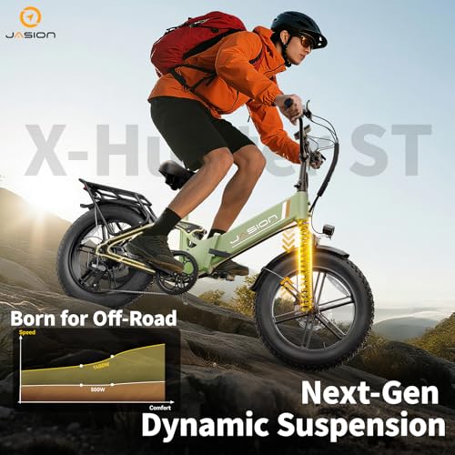 Image of Jasion X-Hunter /ST /PRO Electric Bike for Adults,1800W /1400W Peak 20''Fat Tire Foldable Ebike,Folding E Bike Up to 80 /70 Miles Range,720 /624WH Removable Battery,30 MPH E Bike,Certified by UL2849
