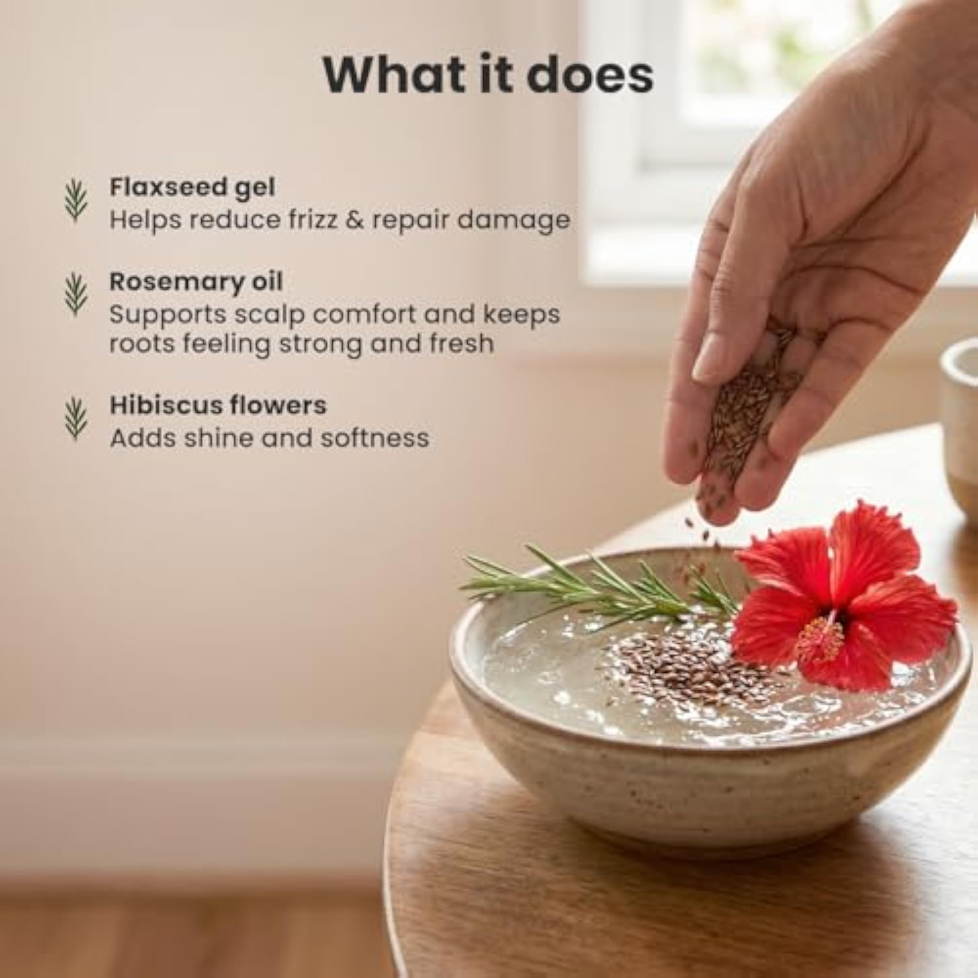 Rosemary, Hibiscus & Flaxseed Hair Gel, 300ml Mask