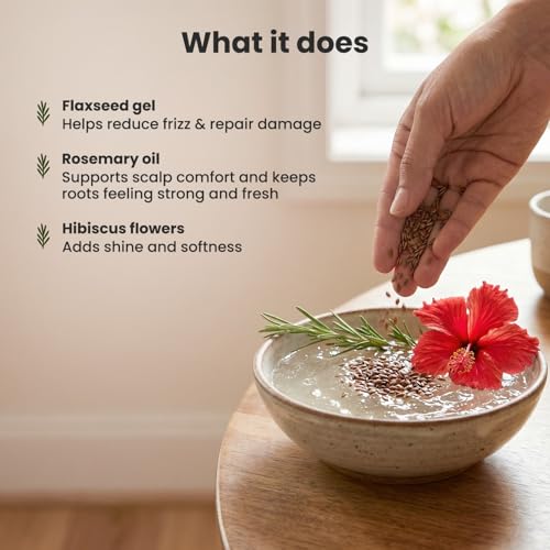 Image of Alps Goodness Rosemary, Hibiscus & Flaxseed Hair Gel, 300ml | Hair Mask for Strong & Soft Hair | Frizz Control & Hair Growth | Deep Conditioning | Spa Like Experience | For All Hair Types