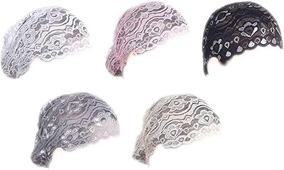 5 Pack Shiny Lace Head Cover Stretch Beanie Turban Hat Muslim Inner Hijab Caps Chemo Cap Headwrap Cover