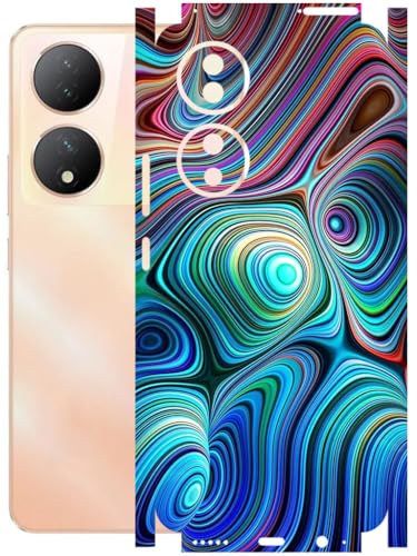 Image of AtOdds - Full Body Back Screen Guard Protector Film - Lamination Wrap Skin Sticker Compatible with VIVO Y100A | Scratchproof Matte Finish (Water Paint)
