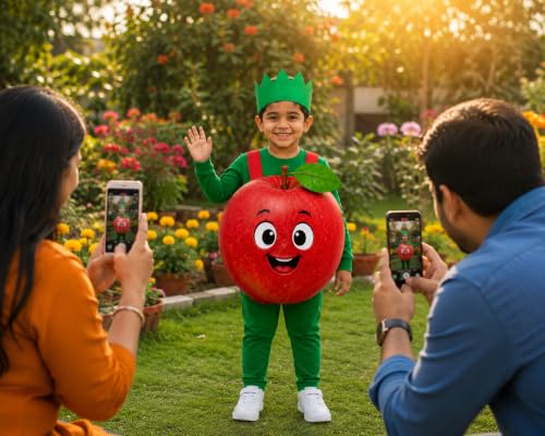 Image of Raj Costume Kids Fruit & Vegetable Fancy Dress Costume | Soft Felt Fruit and Vegetable Cutout Costume for Boys & Girls | School Annual Function