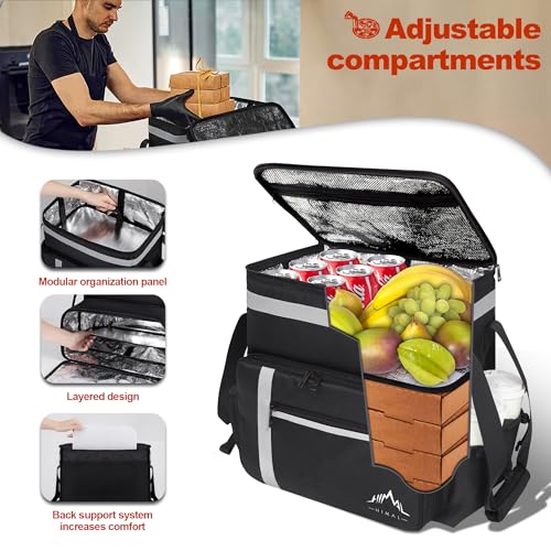Gohimal Food Delivery Backpack,Insulated Food Delivery Bags For Delivery Bike,Large Pizza Delivery Bag For Hot/Cold With 4 Pockets Reflective Perfect For Uber Eats,Camping & Beach thumb #3