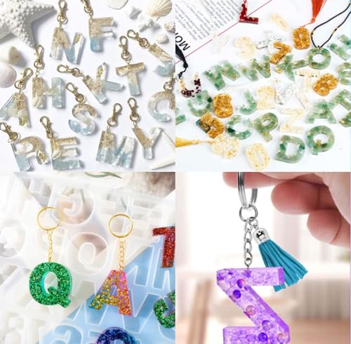 Elinka E092-RM-001 Letter And Number Silicone Resin Molds,2 Pcs Reversed Epoxy Resin Alphabet Letter And Number Clay Molds Resin Molds thumb #2