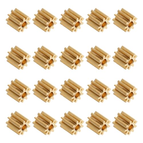 BESPORTBLE Engranaje Mecánico de Cobre Pequeño de 9 Dientes, Diámetro 2 Mm, 20 Piezas, Piñón para Motor de Juguetes y Modelos de Aeronaves, Repuesto para Transmisiones en Vehículos RC