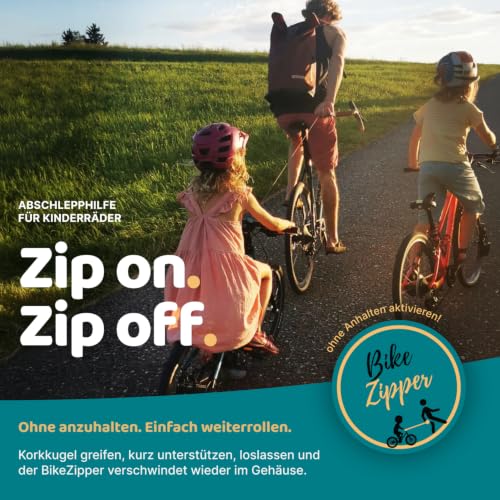 BikeZipper Fahrrad Abschleppseil Für Kinder I Zughilfe Mit Korkgriff I Zugsystem Für Kinderfahrrad, Laufrad, Roller, Schlitten… – Ansicht 2