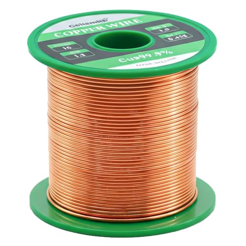 1 Pound roll of 99.9% Pure Copper Wire, Used for Industry, Crafts, DIY Jewelry, Garlands, and Floral Arrangements (16 Gauge=1.2mm)