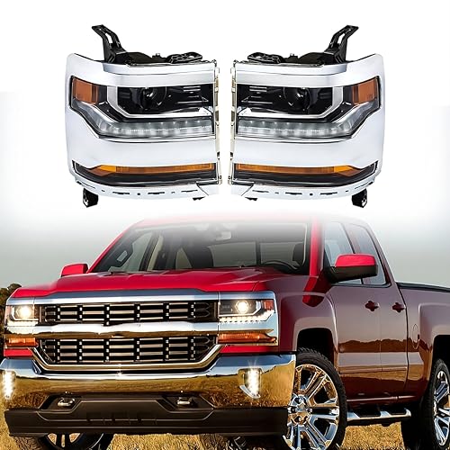 PENSUN HID/Xenon Headlights Assembly for Chevy Silverado 1500 2016-2018 w/DRL