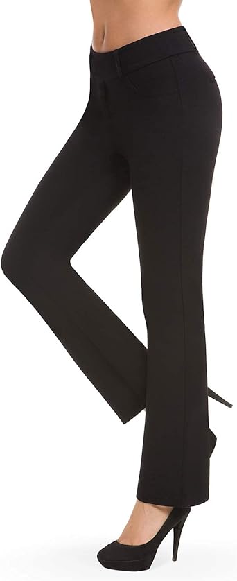 Pantalon Large Pour Femme, Taille Haute, Décontracté, Jambe Décontractée, Extensible, Haute Droite, Taille De Travail Pour Femme, Pantalon évasé, Noir, Noir , S