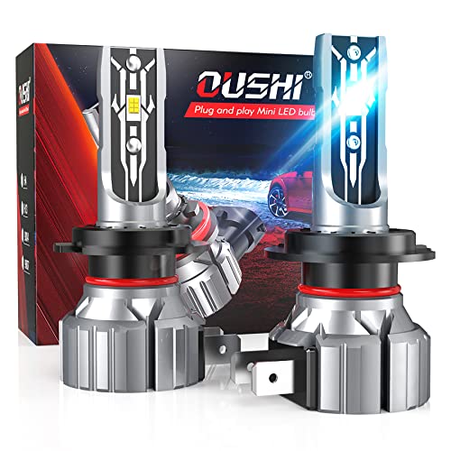 Ampoule H7 LED 55W, OUSHI H7 LED Kit De Conversion D'Antibrouillard De Voiture, Super Lumineux IP65 Étanche 12000 Lumens Antibrouillard Ampoules, 6000K Xenon Blanc (2Pcs) Cover