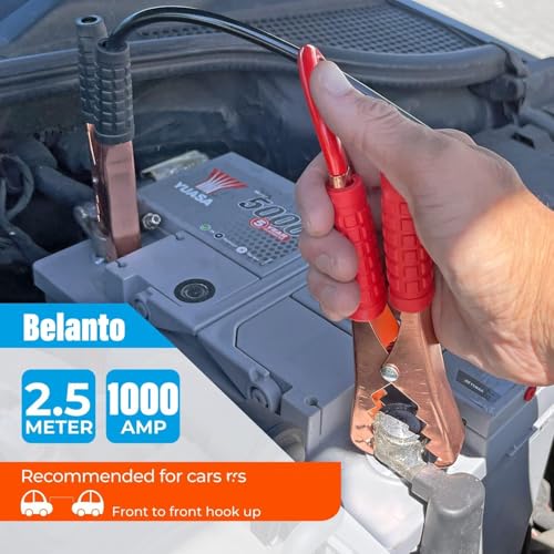 Image of 400A Heavy Duty Jumper Cable for Car Battery | Jump Start Dead Batteries of Cars, SUVs, Vans & Trucks | 7 ft Copper Cable with Strong Grip Copper Clamps | Comes with Storage Bag